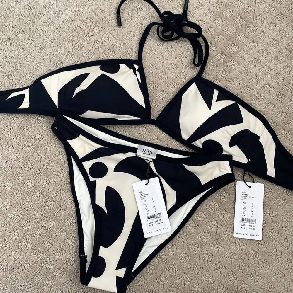 JETS Australia Dorsay Plunge Halter Bikini Size US 4